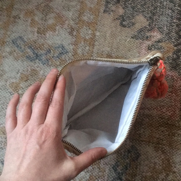 Woven Tassel Zip Top Clutch/Accessory Pouch - Picture 7 of 9